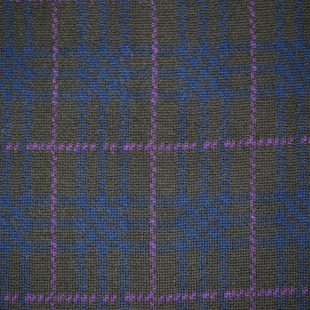 Jigsaw 100% Wool Knit Plaid Mini Skirt Gray Blue Plaid Pull On Stretchy Size M — image 5 of 8